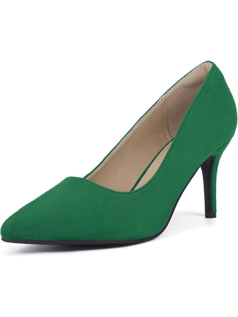 Women's Green High Heels Pumps Stiletto Pointed Toe Dress Wedding Trendy Shoes